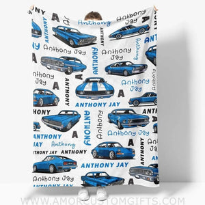 Blankets Personalized Cars Baby Blanket, Muscle Cars Blanket, Personalized Baby Boy Blanket, Personalized Name Blanket