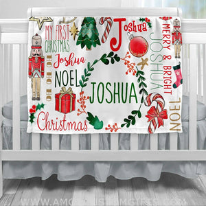 Blankets Personalized christmas Baby Blankets - Baby Boy Blankets Newborn Soft - Custom Baby Blankets