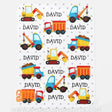 Blankets USA MADE Personalized Construction Truck Cars Dump Truck Boy Cute Baby Blanket