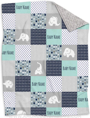 Blankets Personalized Cute Elephant Baby Blankets, Blanket for Boys Girls and Kids, Elephants Blankets for Infant Toddler