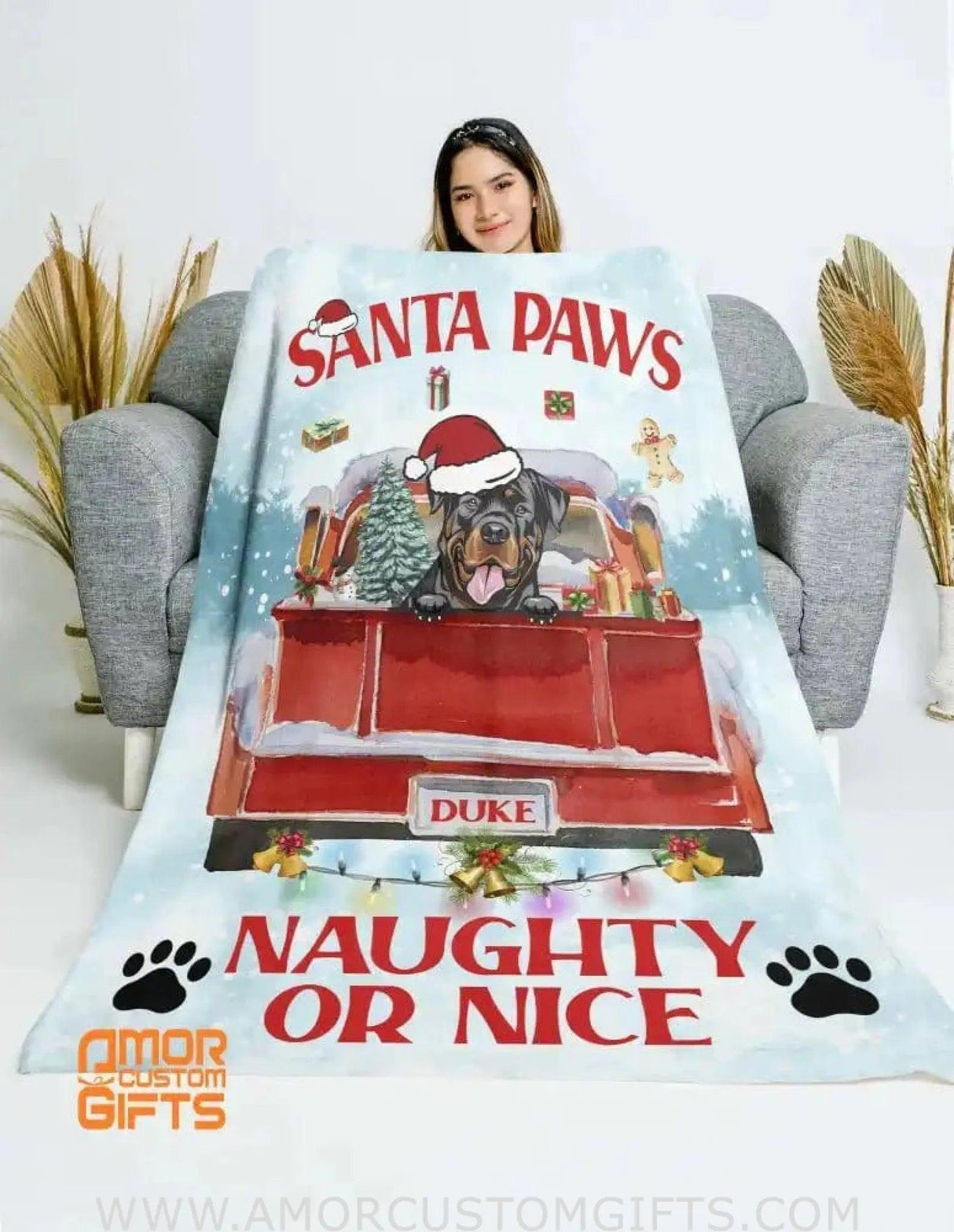 Blankets USA MADE Personalized Dog Xmas Boy Girl Blanket