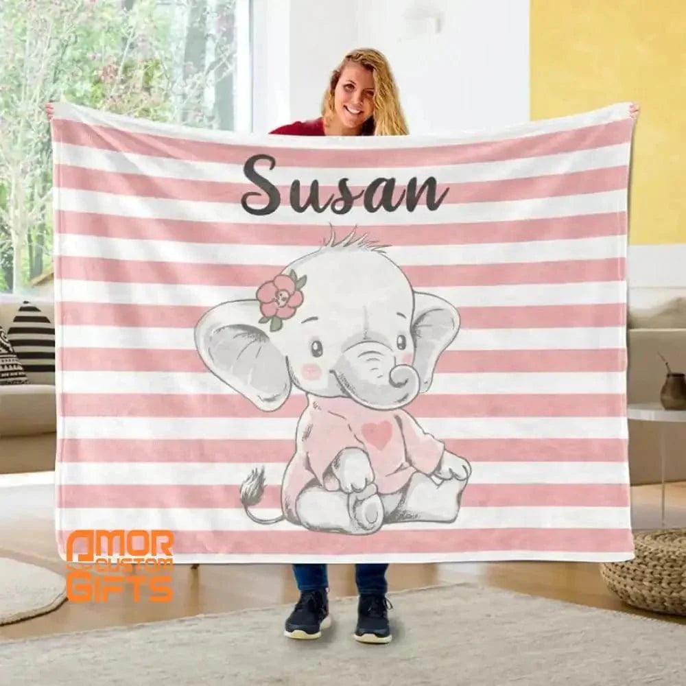 Blankets Personalized Elephant Blanket