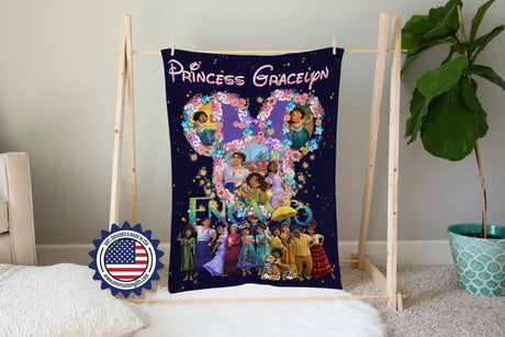 Blankets USA MADE Personalized Encanto Miracle Family Blanket, Custom Name Baby Toddler Kids Blanket