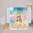 Blankets USA MADE Personalized Fairy Tale Belle Princess Blanket, Custom Name Princess Nursery Theme