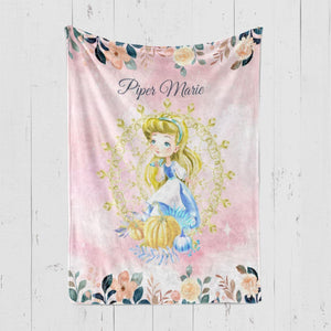 Blankets Personalized Fairy Tale Cinderella Princess Custom Name Baby Girl Princess Blanket