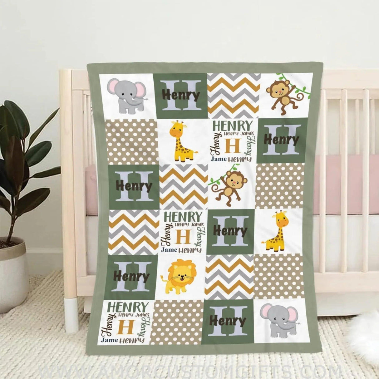 Blankets Personalized Jungle Animal Baby Blanket, Jungle Theme Baby Blanket, Jungle Blanket Baby, Baby Blanket for Boys