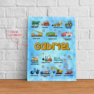 Blankets Personalized Kids Work Vehicles Blanket