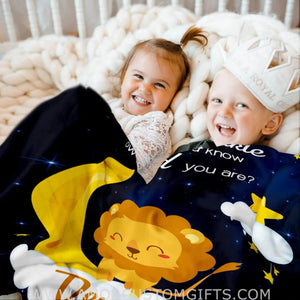 Blankets Personalized Lion Baby Blanket for Boys Baby Girls Gifts, Baby Name Blanket Newborn Super Soft Fleece Blanket