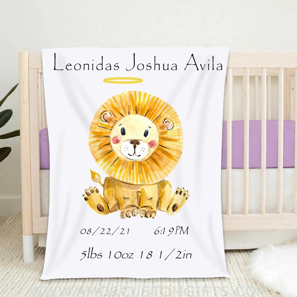 Blankets Personalized Lion Baby Blankets with name, Lion throw Blanket for Boy Newborn Monogram Fleece Blanket and Sherpa Blanket