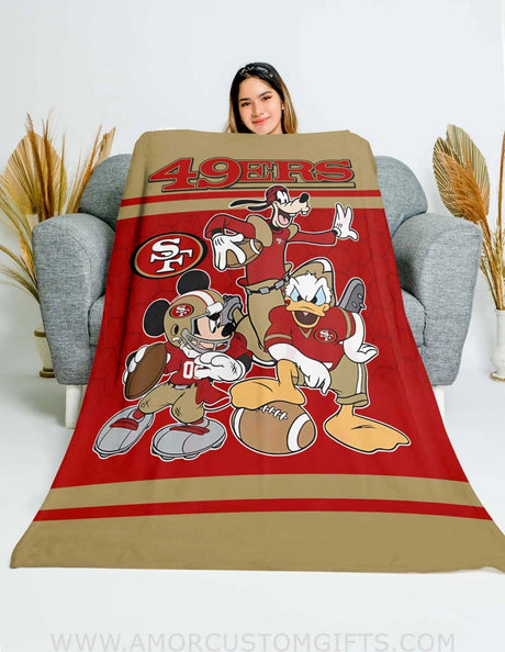 Blankets Personalized Name 49 Ers Mickey Red Boy Blanket