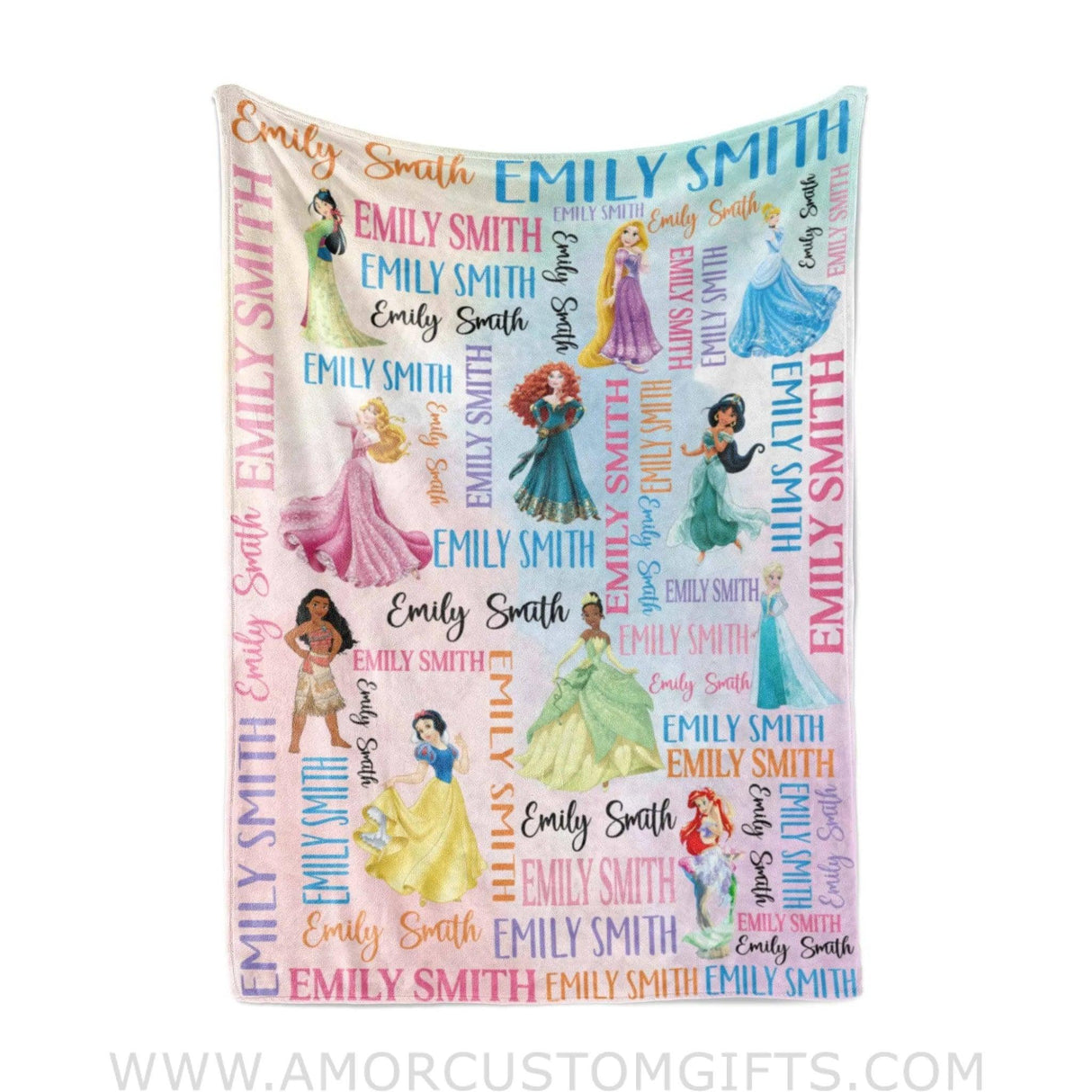 Blanket Personalized Name All Fairy Tale Princess Girl Blanket, Baby Princess Fleece Blankets, Gift For Baby Girl