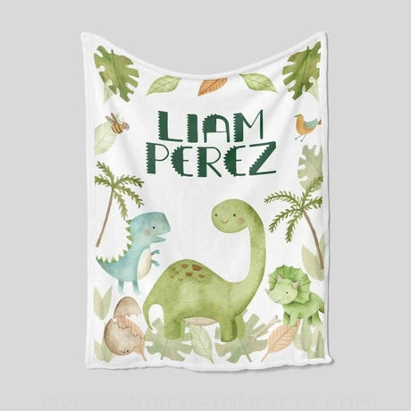 Blankets Personalized Name Dinosaur Blanket, Baby Blanket with Name for boy, Best Gift for Baby