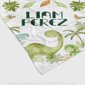 Blankets Personalized Name Dinosaur Blanket, Baby Blanket with Name for boy, Best Gift for Baby