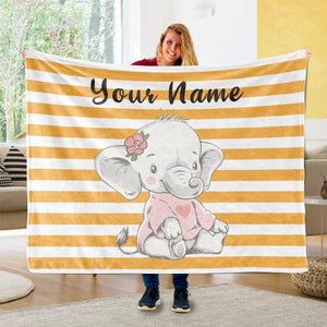 Blankets Personalized Name Elephant Blanket