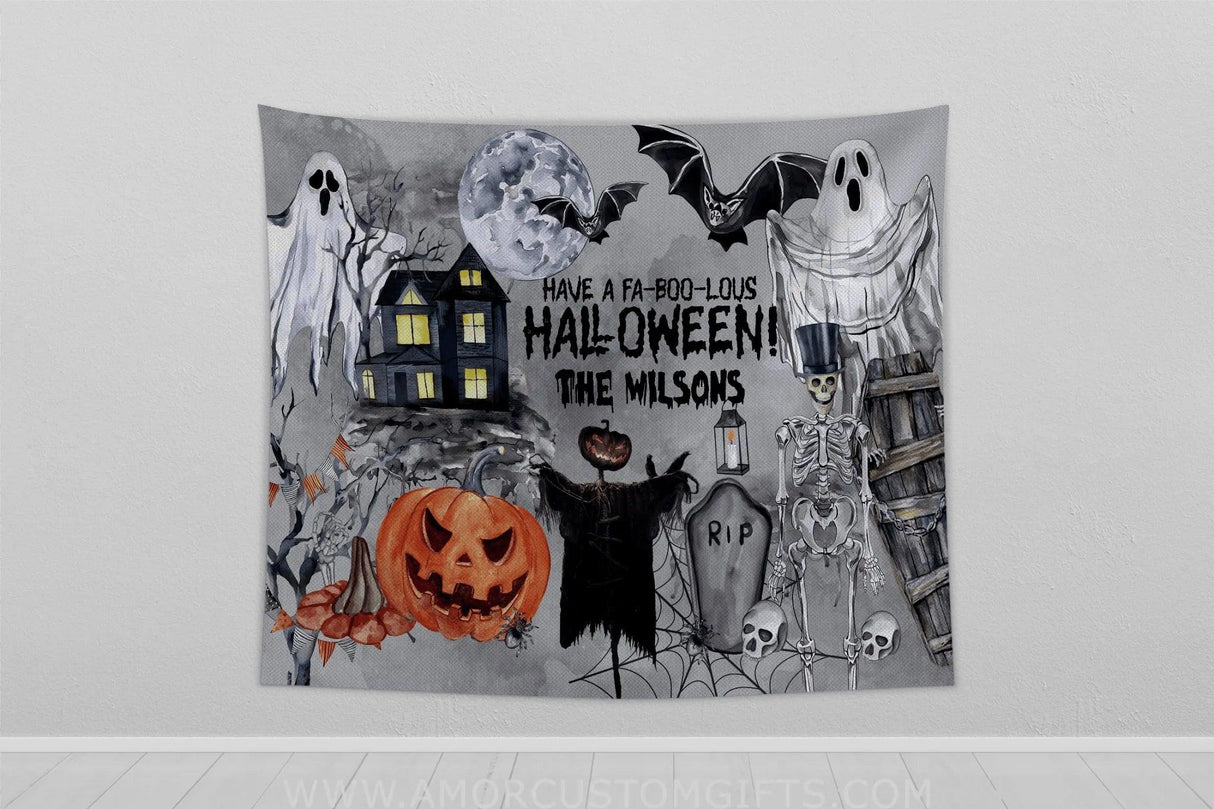 Blankets Personalized Name Fa-boo-lous Halloween Halloween Blanket