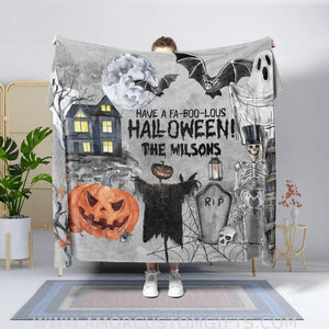 Blankets Personalized Name Fa-boo-lous Halloween Halloween Blanket