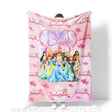 Blanket Personalized Name Disney Princess Girl Blanket, Baby Princess Fleece Blankets, Gift For Baby Girl