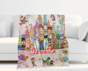 Blanket Personalized Name Disney Toy Story Girl Blanket, Baby Princess Fleece Blankets, Gift For Baby Girl