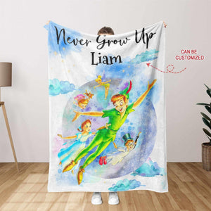 Blankets Personalized Peter Pan Blanket | Custom Name Peter Pan Baby Blanket