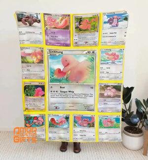 Blankets USA MADE Personalized PK Blankets, Custom Name Multi Lickitung Blanket, Anime Manga Gamer Throw