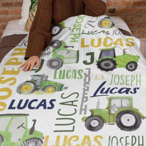 Blankets USA MADE Personalized tractor Baby Blanket, Gifts for Newborn, Toddler on Baby Shower