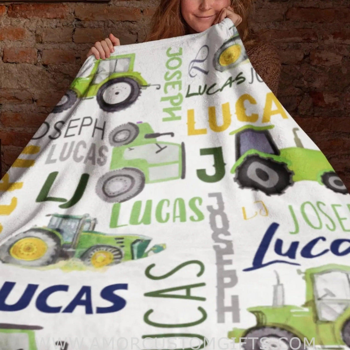 Blankets USA MADE Personalized tractor Baby Blanket, Gifts for Newborn, Toddler on Baby Shower