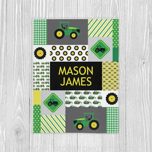 Blankets Personalized Tractor Blanket, Farming Baby Name Blanket, Farm Baby Blanket, Farmer Personalized Baby Blanket