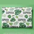 Blankets USA MADE Personalized Tropical Leaves Baby Blanket - Safari Theme - Custom Name - Baby Shower Gift - Gender Neutral Blanket