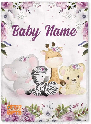 Blankets Personalized Woodland  Baby Blankets, Baby Blanket with Name for Girls, Best Gift for Baby