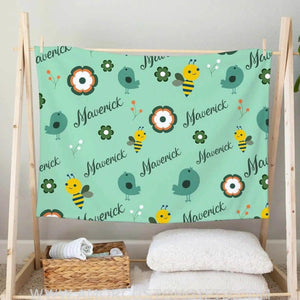 Blankets Spring Garden Personalized Baby Blanket, Baby Fleece blanket