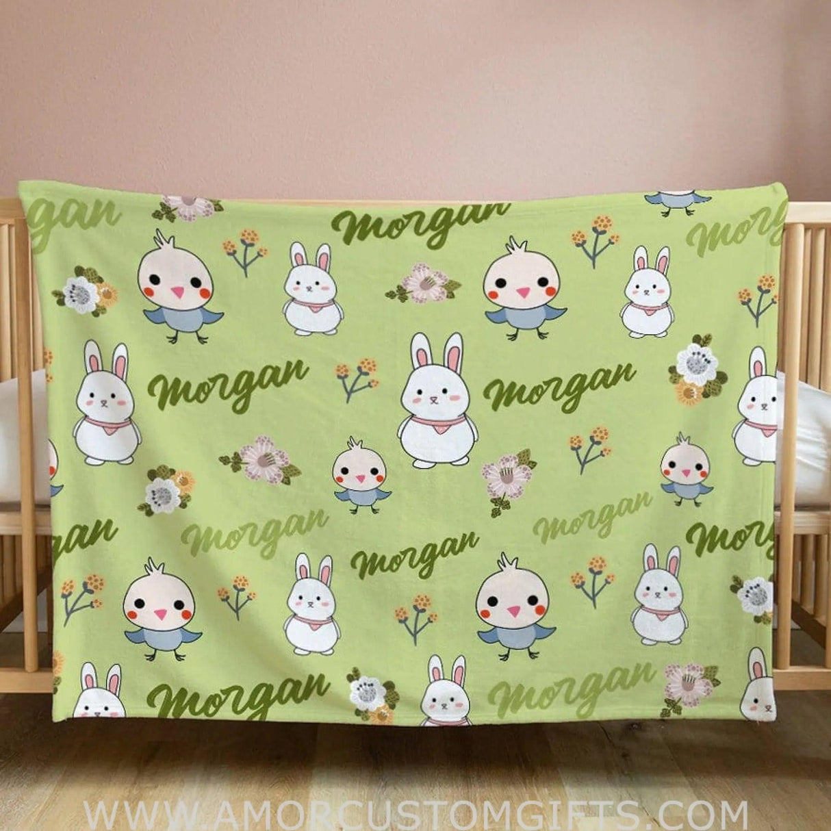 Blankets Spring Garden Personalized Baby Blanket, Baby Fleece blanket