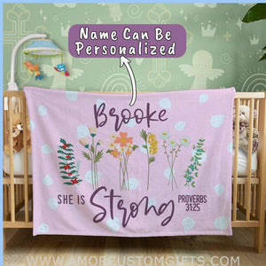 Blankets Spring Garden Personalized Baby Blanket, Baby Fleece blanket