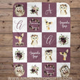 Blankets USA MADE Woodland Animal Personalized Baby Blanket, Baby Blanket, Name Baby Blanket, Girl Baby Gift, Floral, Gift for Girl, Blanket Girl