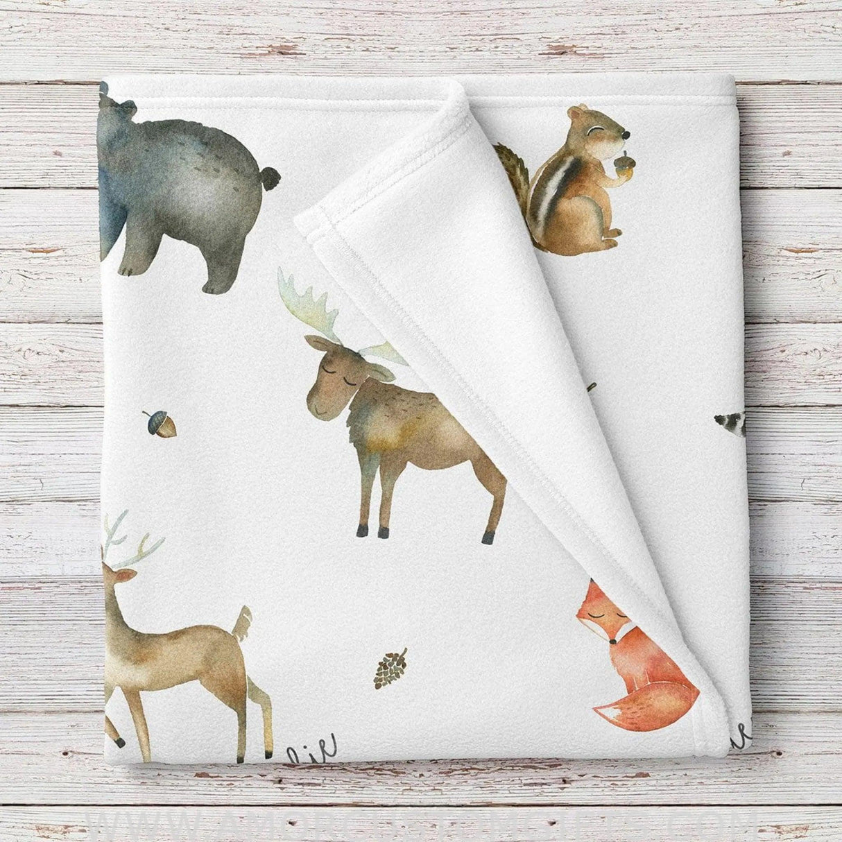 Blankets Woodland Animals Personalized Baby Blanket, Gift for Kids Toddler - Blanket for Newborn