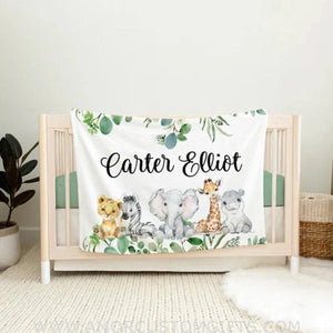 Blankets Woodland Baby Blanket, Personalized baby Blanket, Woodland Animal Baby Blanket