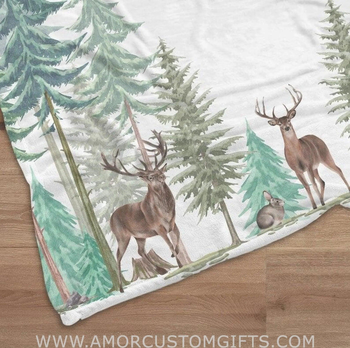 Blankets USA MADE Woodland Milestone Blanket, Custom Forest Anmals Boy Blanket, Personalized Deer Baby Month Blanket, Newborn Gift