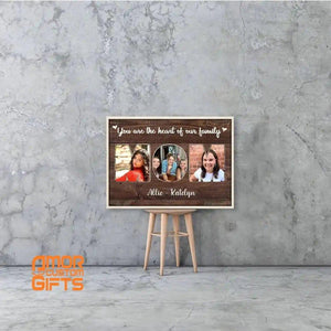 Posters, Prints, & Visual Artwork You Are The Heart Of Our Family Canvas -  Custom Photo Canvas Gift